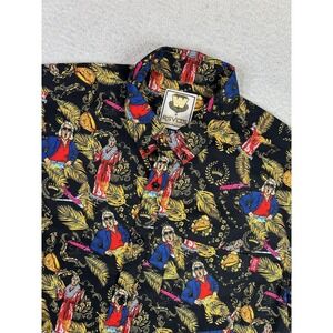 RSVLTS Shirt Mens Large Multicolor WWE Legends Ric Flair Kunuflex SS Button Up
